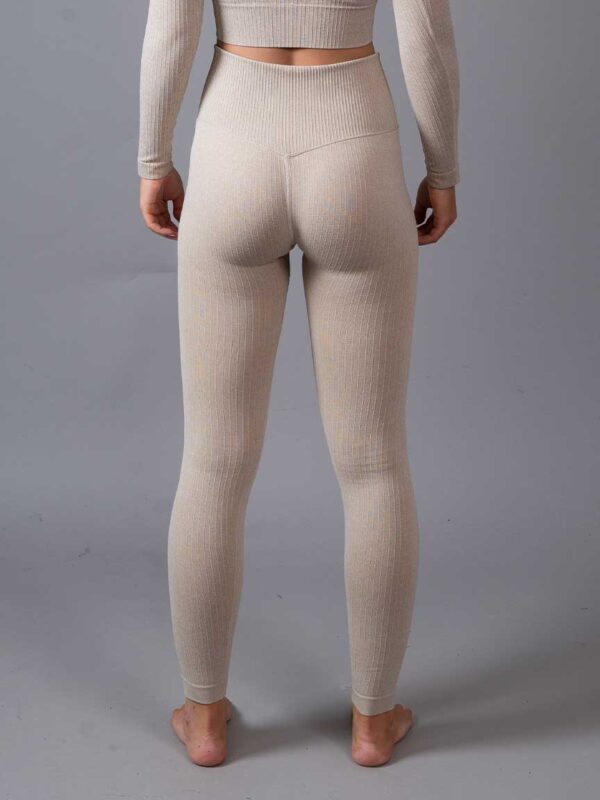 Ribbed Seamless Tights Lenis Beige back