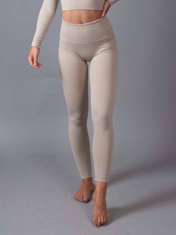 Ribbed Seamless Tights Lenis Beige front