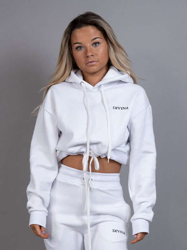Cropped Hoodie comfy white front