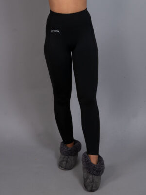 Fleece base layer tights black front