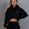Cropped hoodie comfy black front