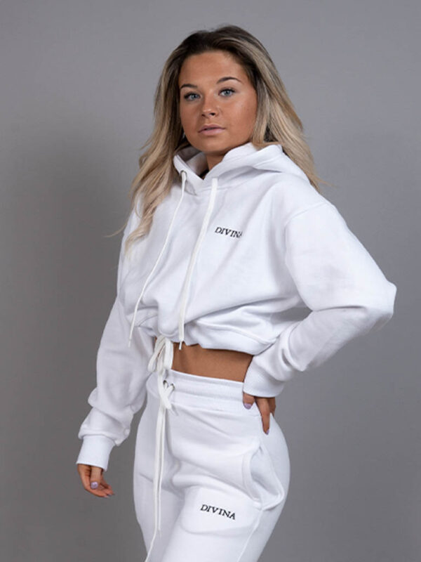Cropped Hoodie comfy white side 2