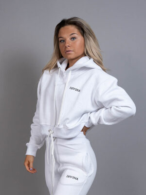 Cropped Hoodie comfy white side