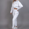 Cropped Hoodie set comfy white side