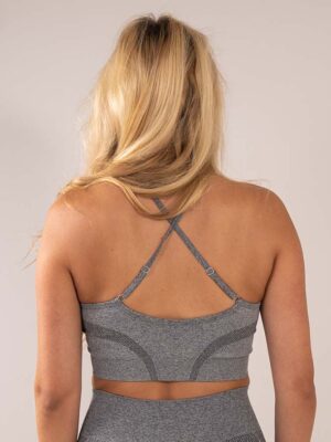 Four grey sports bra back
