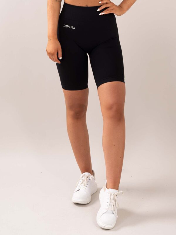 Four Black Seamless Shorts front