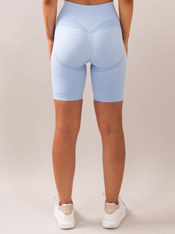 Four blue seamless shorts side