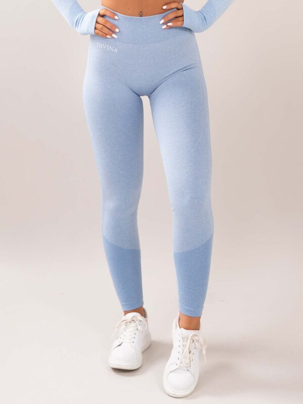 Four blue Seamless tights front