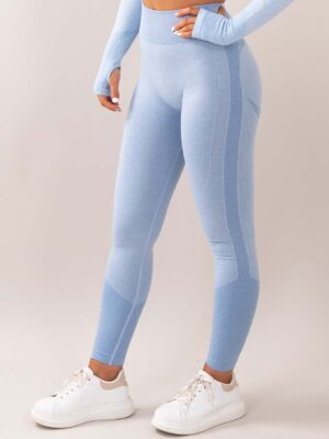 Four blue Seamless tights side
