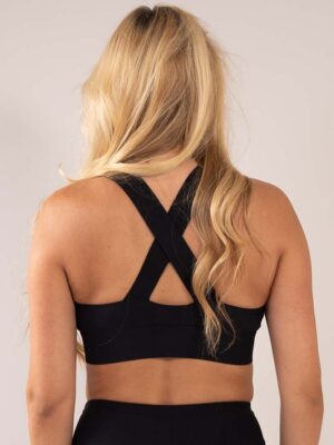 Ribbed seamless Grade sports bra Black back