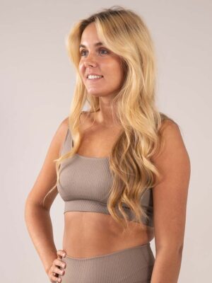 Ribbed seamless Lenis Sports bra Cappuccino side