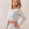 Lenis ribbed seamless Top Grey side