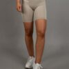 Beige Lenis shorts front with logo